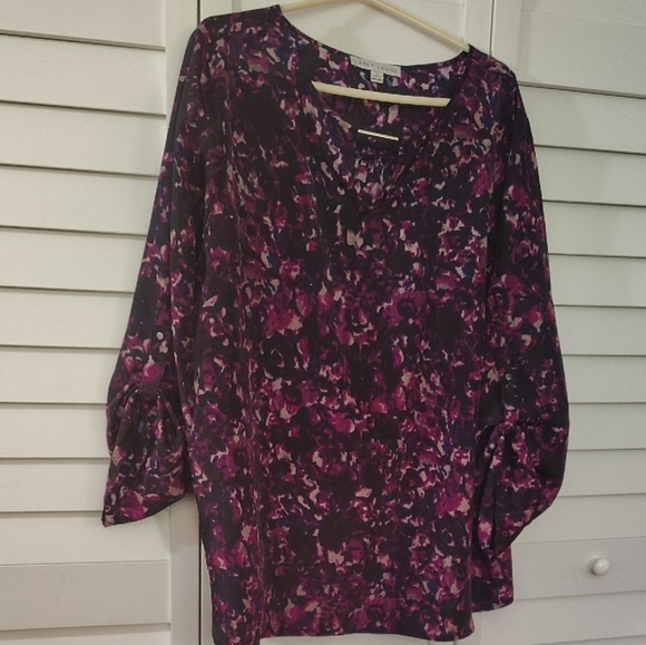 Larry Levine Tops - Floral Purple Women's Top